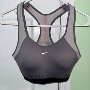 Nike Gray Sports Bra with Racerback Design